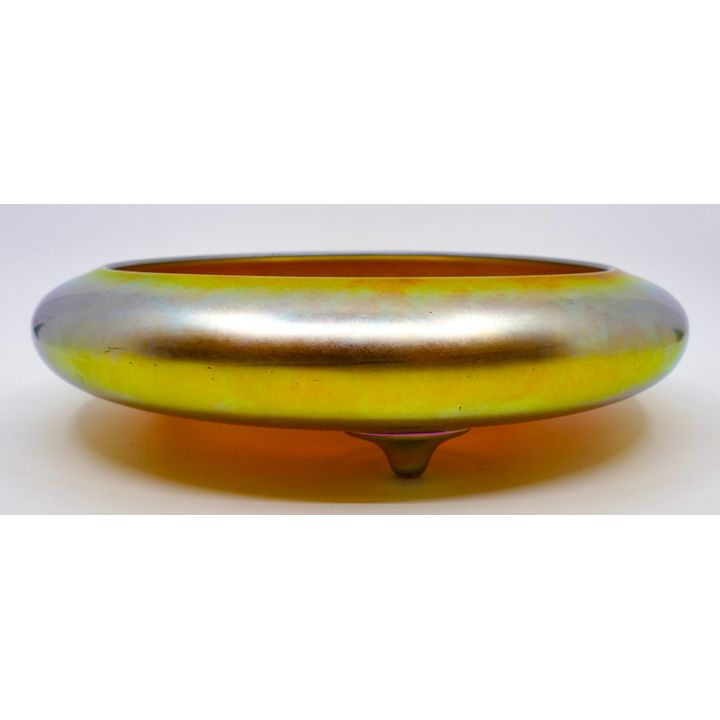 Steuben Aurene Footed Low Bowl 10''