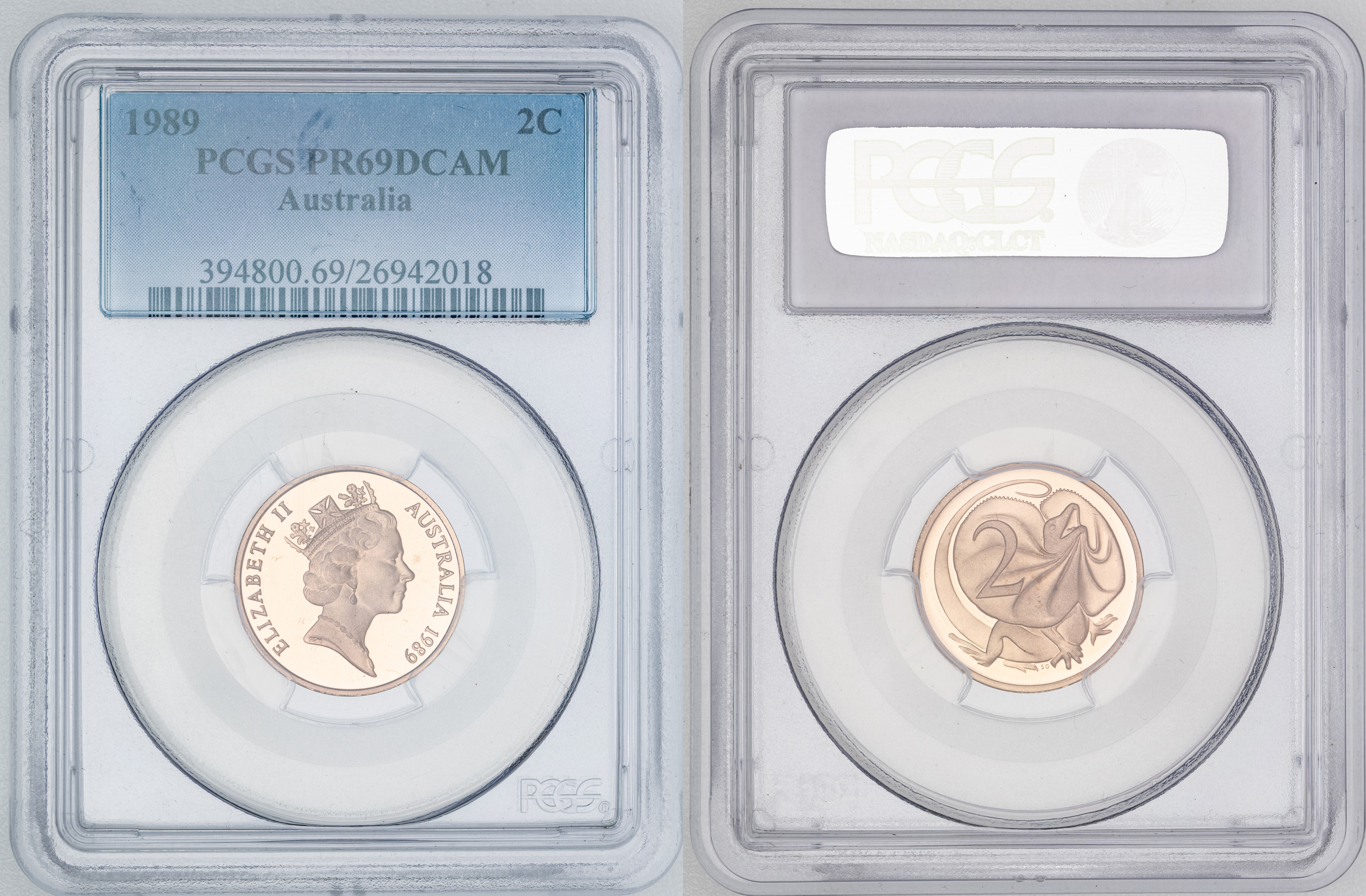 Elizabeth II, , Two Cent, 1989, PCGS PR69DCAM