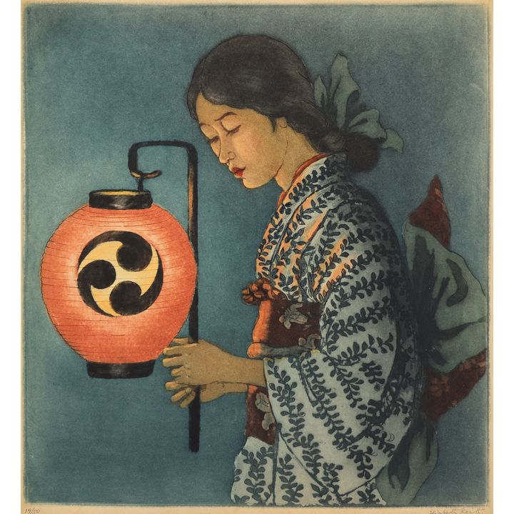 Elizabeth Keith ''Girl with Lantern'' 1935 Woodblock