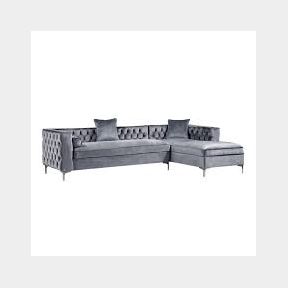 Zanna Contemporary L Shape Sectional Sofa Suite Sterling Silver | ONE PIECE MISSING