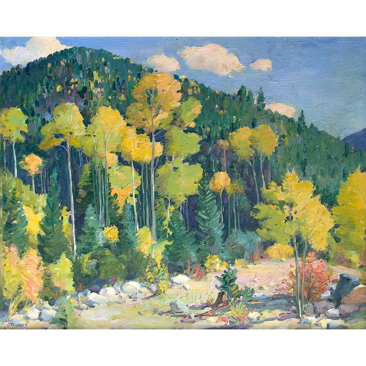 Joseph Henry Sharp (1859-1953), Aspens, Amizette, Hondo Canyon, Near Taos
