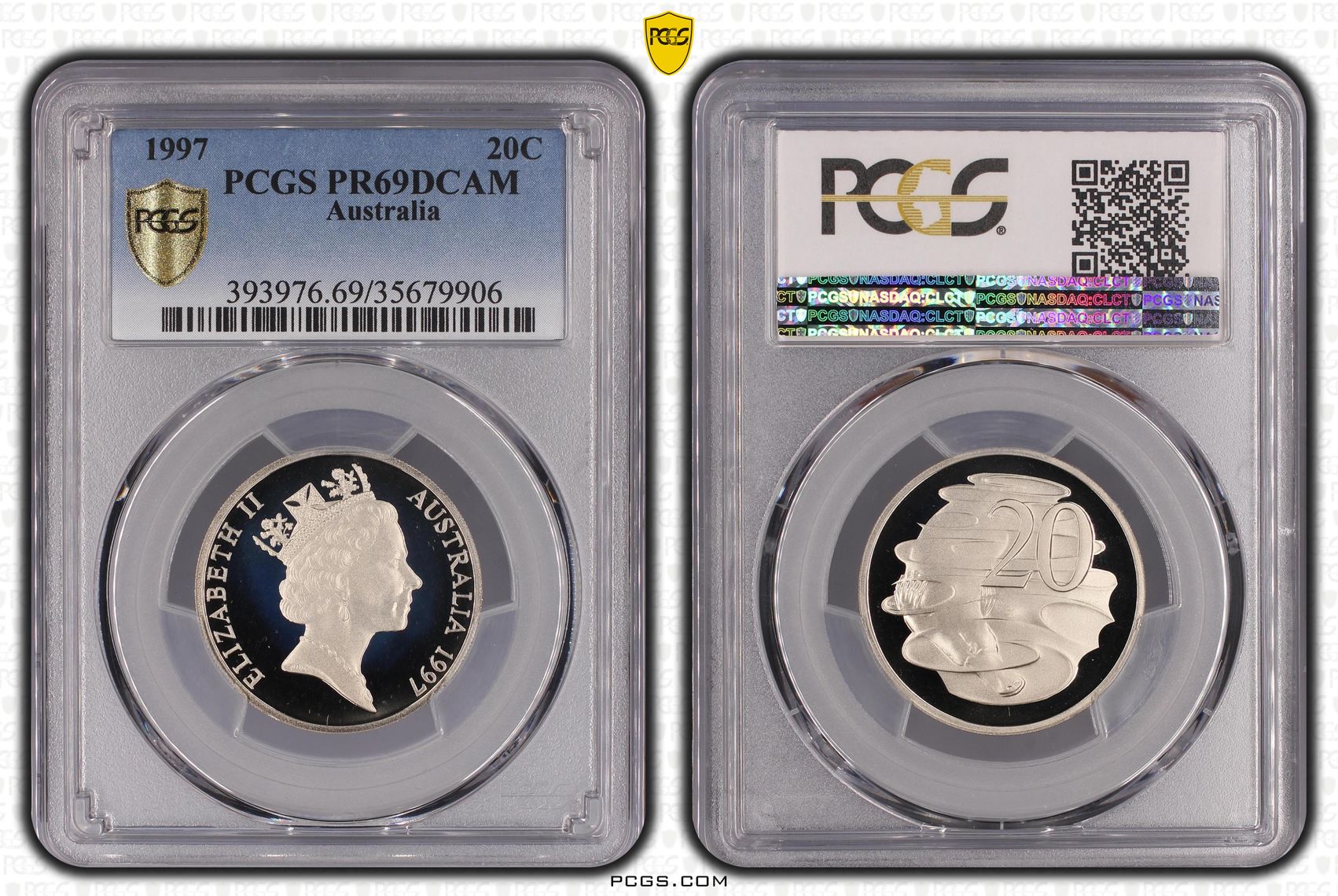 Twenty Cent, 1997, PCGS PR69DCAM