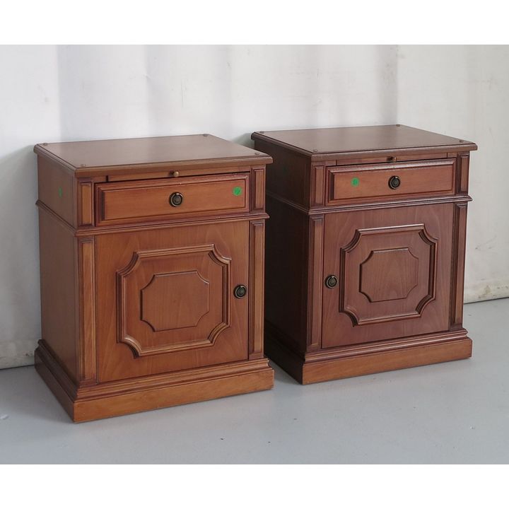 PAIR OF PEDESTALS with brushing slides