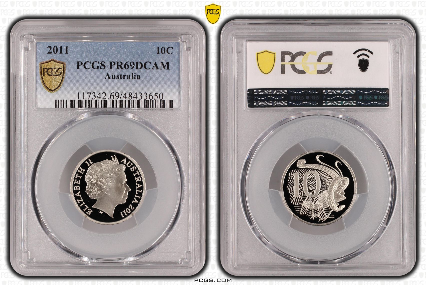 Ten Cent, 2011, Pcgs Pr69dcam