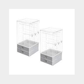 3 Panel Acrylic Earring Box With 2 Velvet Drawers-51461/331 B6 (S2)