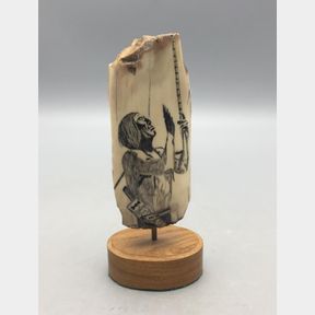 *SOLD* A Northwest Coast/Alaskan Carved Ivory Piece Titled, Sioux Warrior