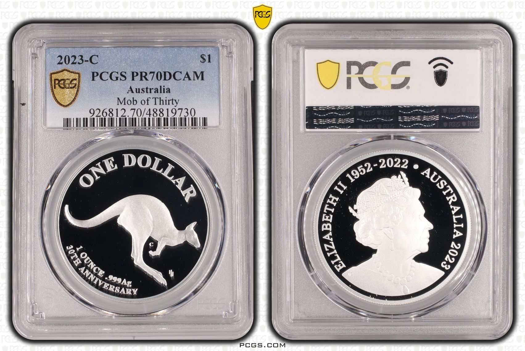 Mob of Thirty Ag, POP 16/0, One Dollar, 2023-C, PCGS PR70DCAM