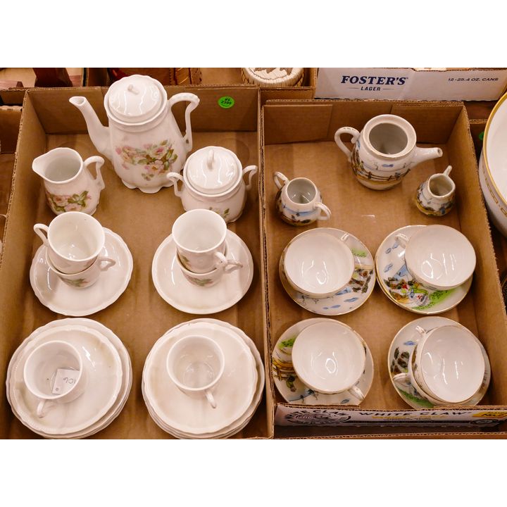 2 Boxes Old Children's Porcelain Tea Sets (#66,106)