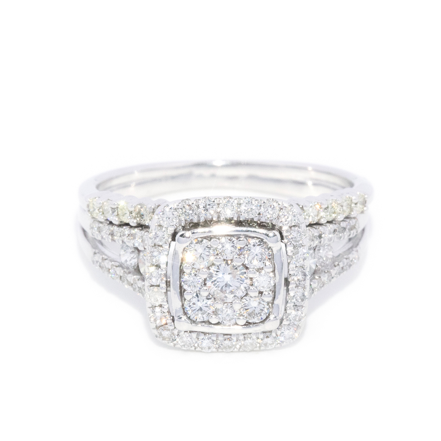 9 carat white gold diamond ring