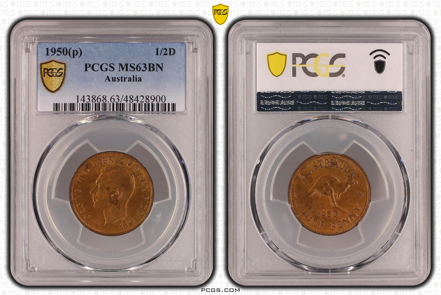 Halfpenny, 1950(p), PCGS MS 63BN