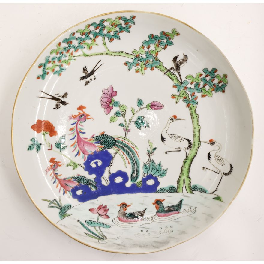 Chinese Porcelain Phoenix and Bird Dish