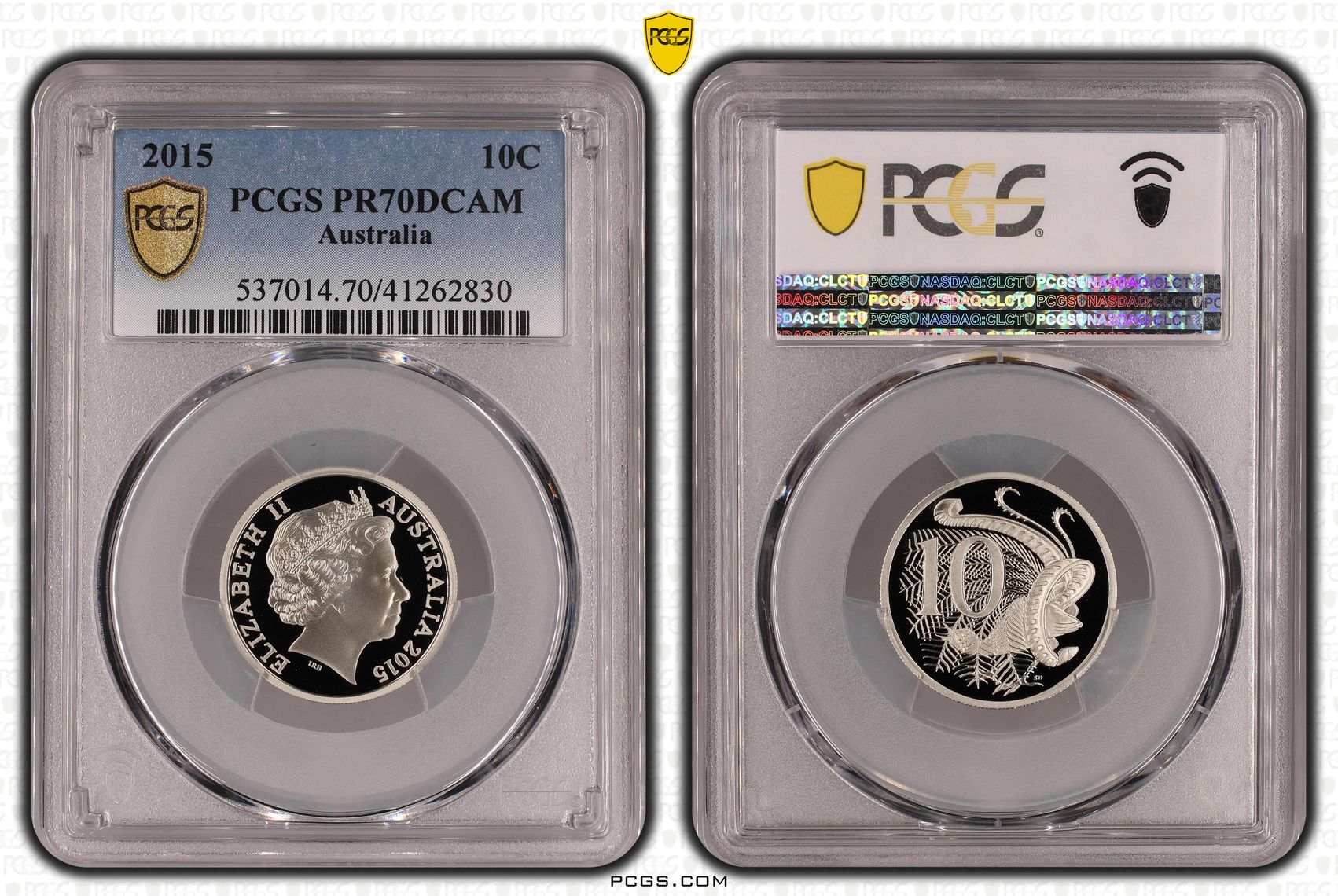 158 · 2015 Australia Ten Cent, 10c PCGS - PR70DCAM POP 78/0 -830