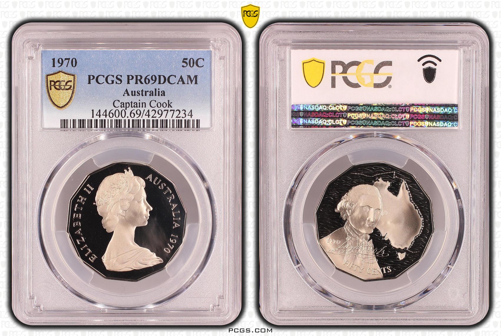 Elizabeth II, Cook, Fifty Cent, PR69DCAM , 1970