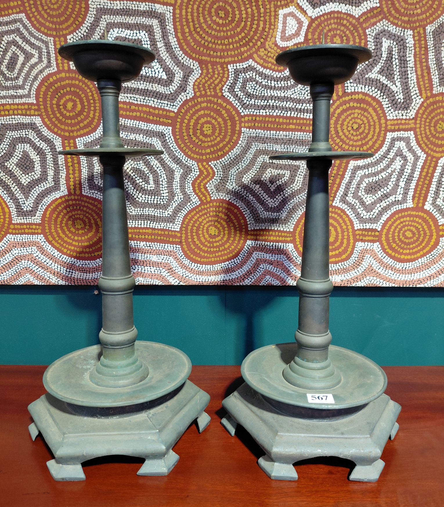 PAIR OF 19TH C. ECCESTIASTICAL CANDLE STICKS