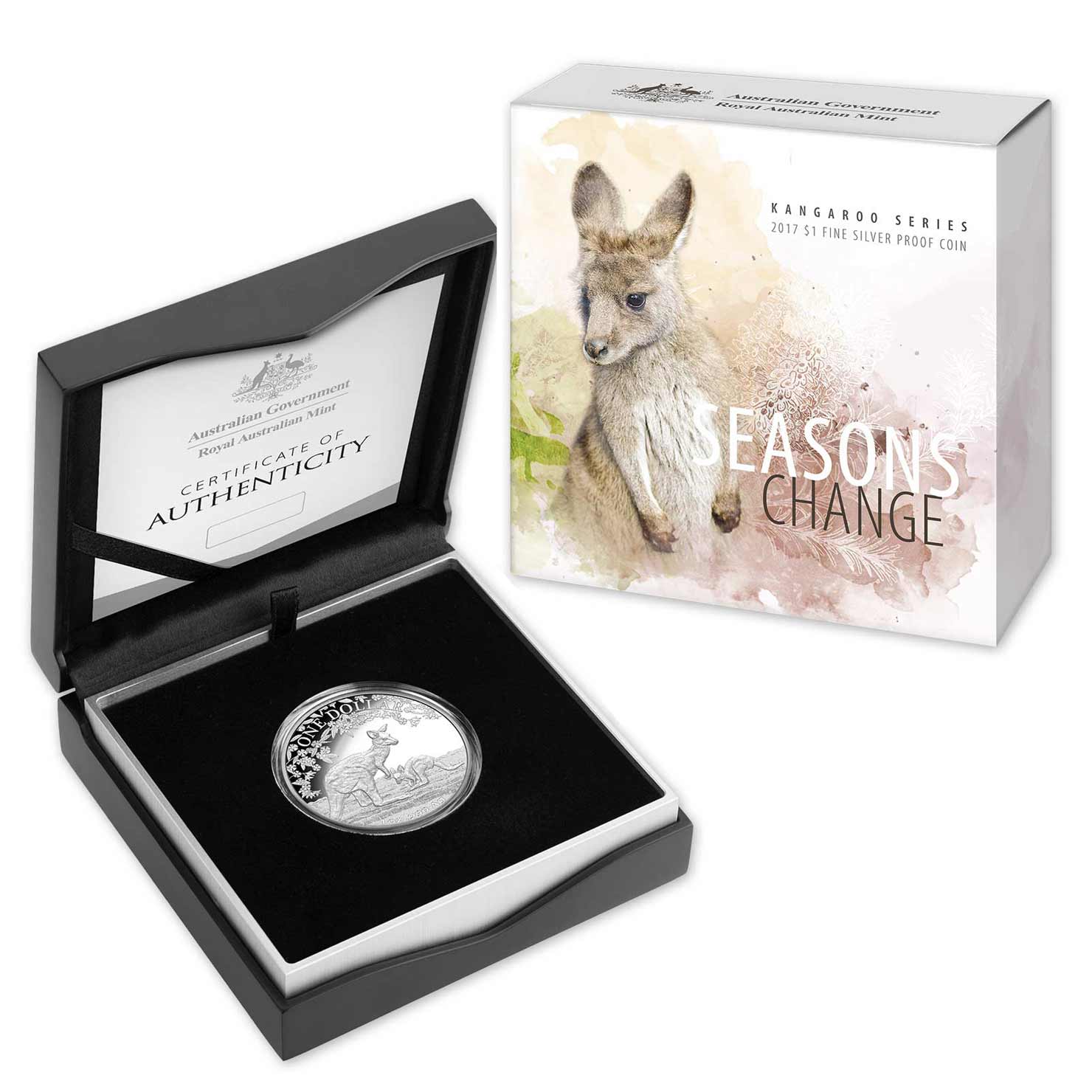 2017 RAM $1 Kangaroo Series-Seasons Change Silver Proof Coin - Box & COA