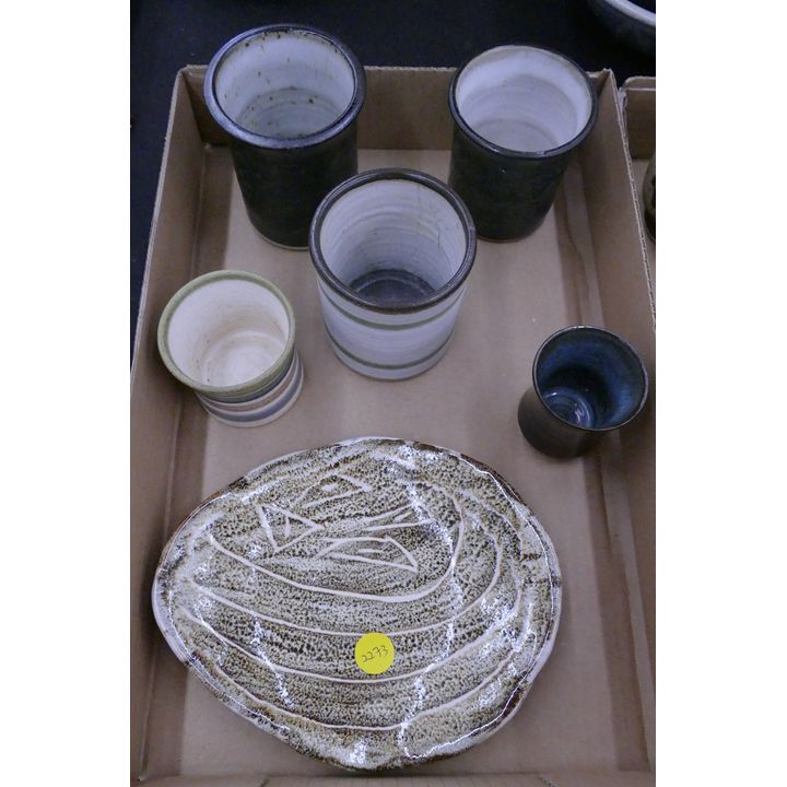 Box 6pc Louis Mideke Studio Pottery Small Jars Etc- 2.5 to 7.5''