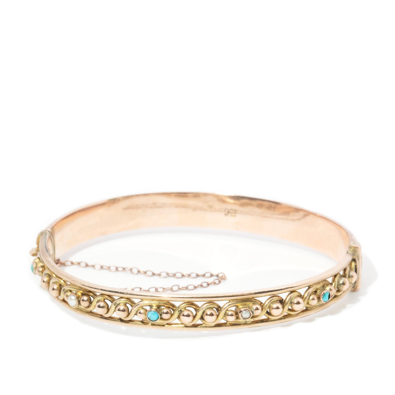 9ct Turquoise and Seed Pearl Bangle