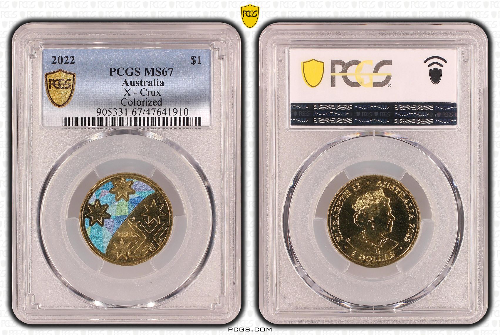 Elizabeth II, X - Crux, One Dollar, 2022, PCGS MS67