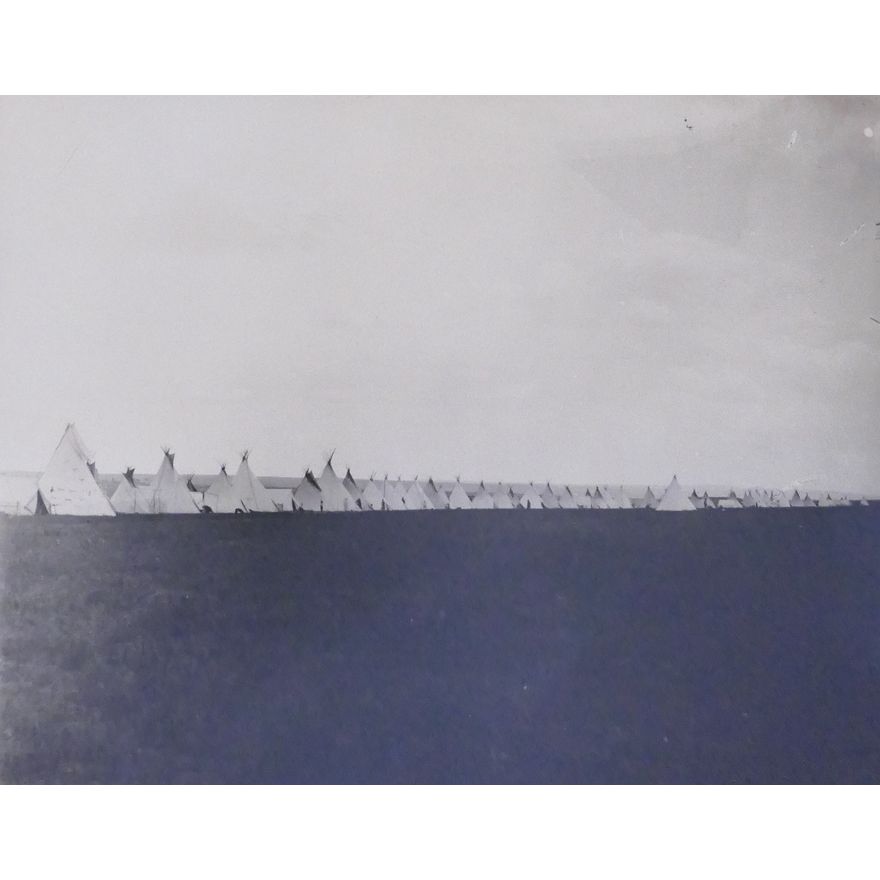Carl Moon Indian Teepees B&W Photograph Framed- 16x17''