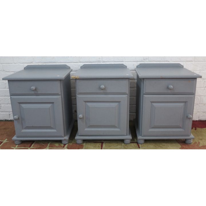 SET OF 3 PAINTED PEDESTALS