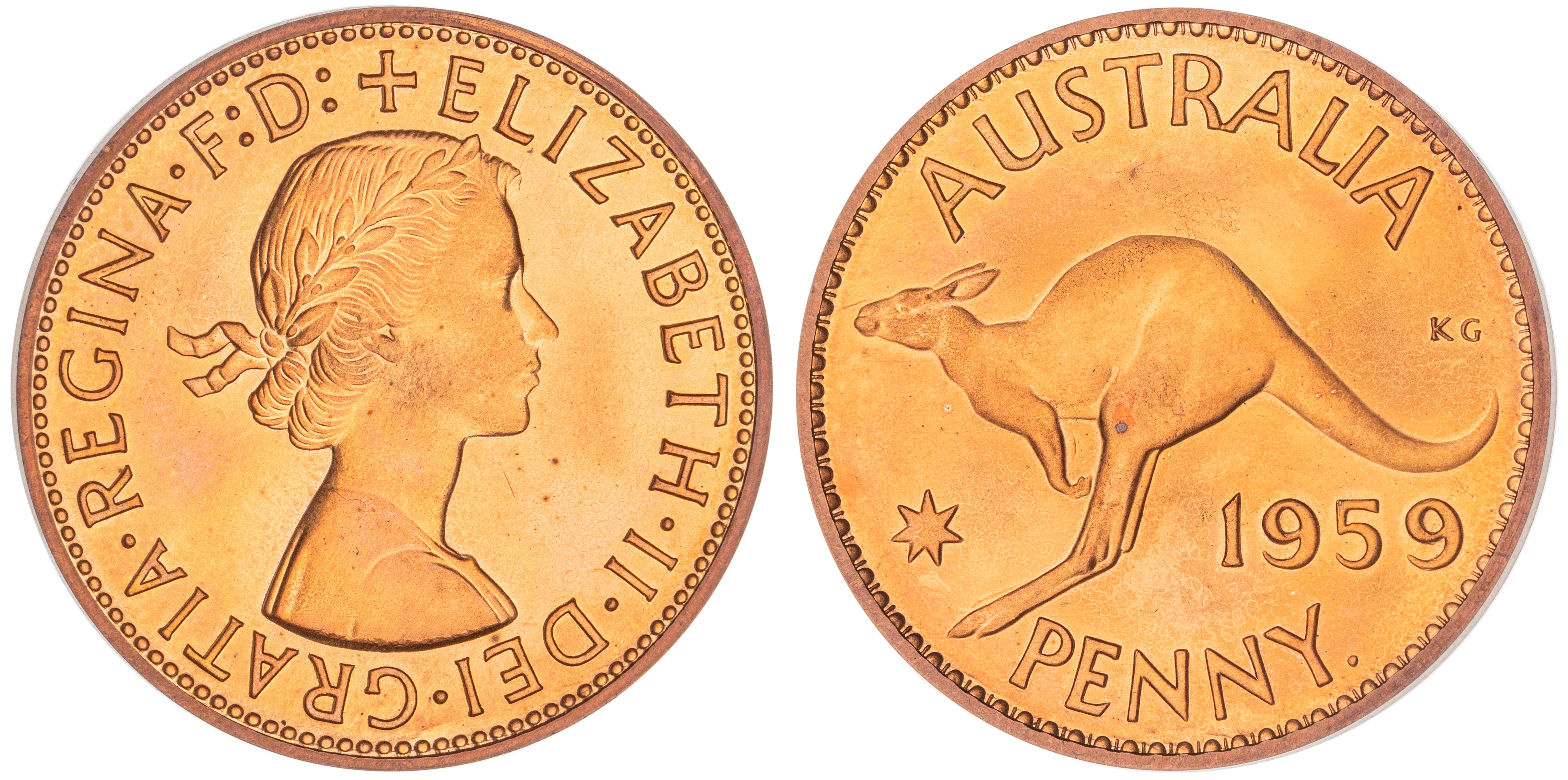 Elizabeth II, Penny, 1959-Y., FDC