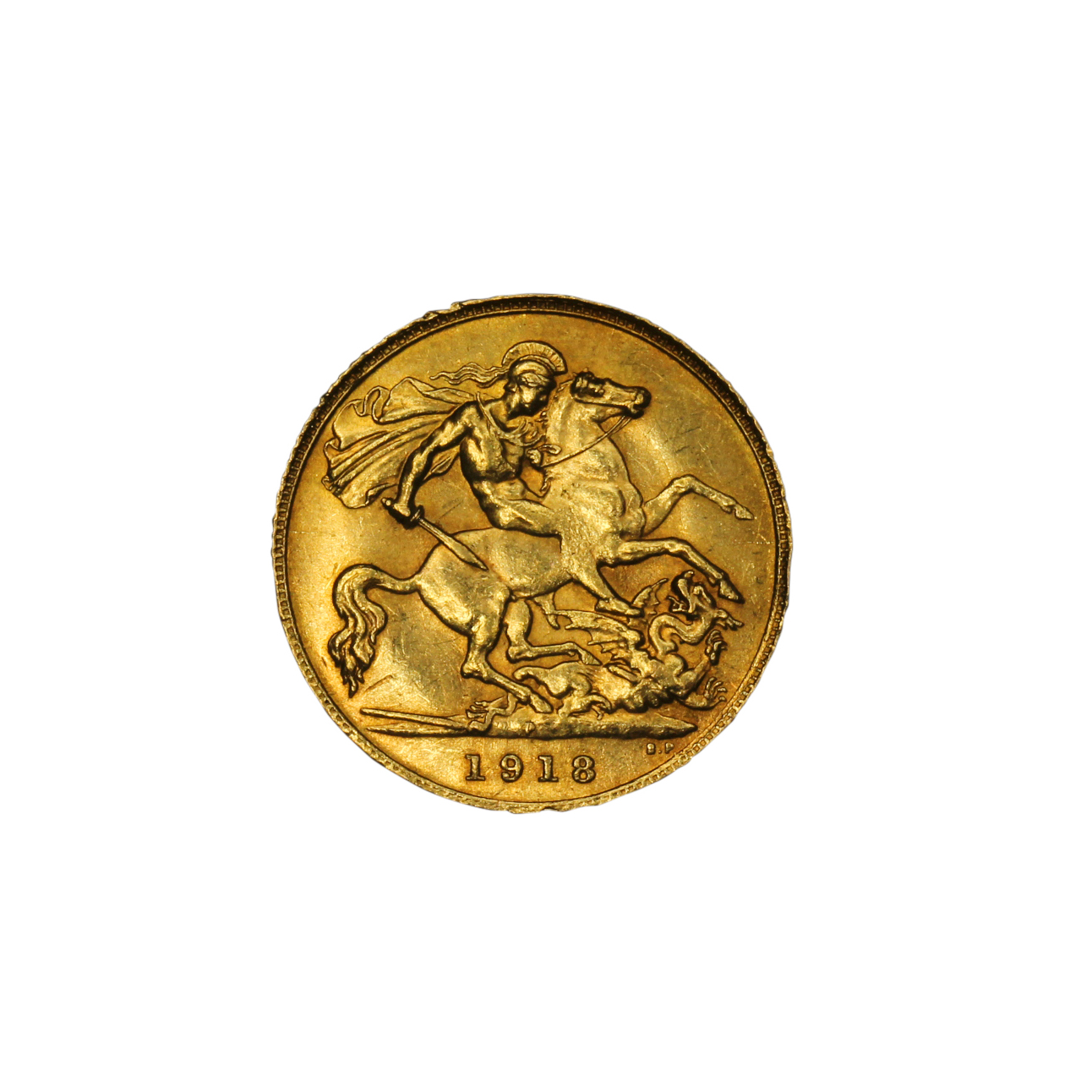 1292. · George V, Half Sovereign, 1918-P, EF