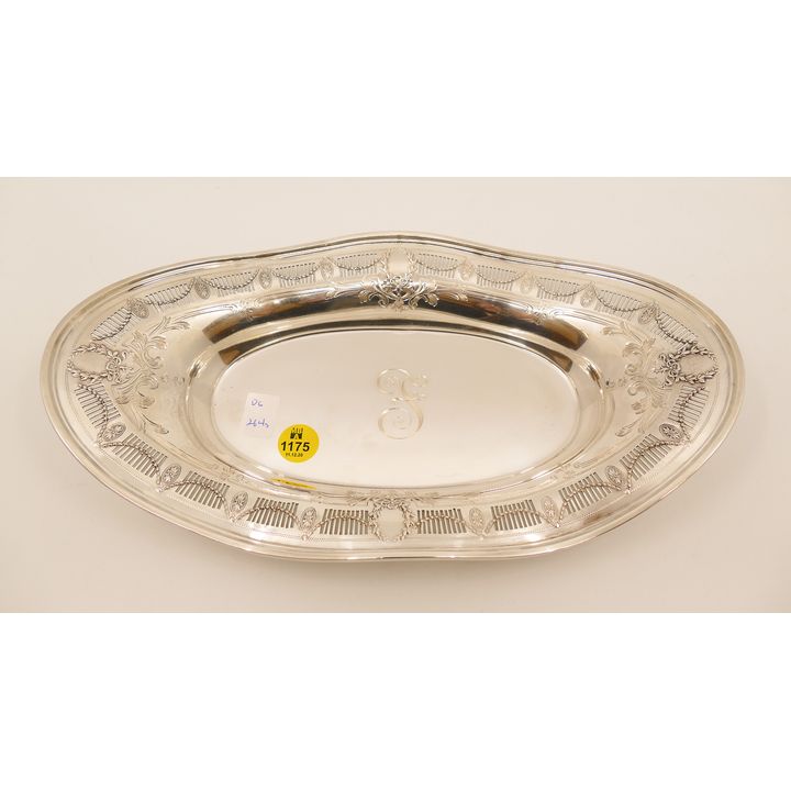 Whiting Sterling Pierced Oval Tray- 11.5''- 264g