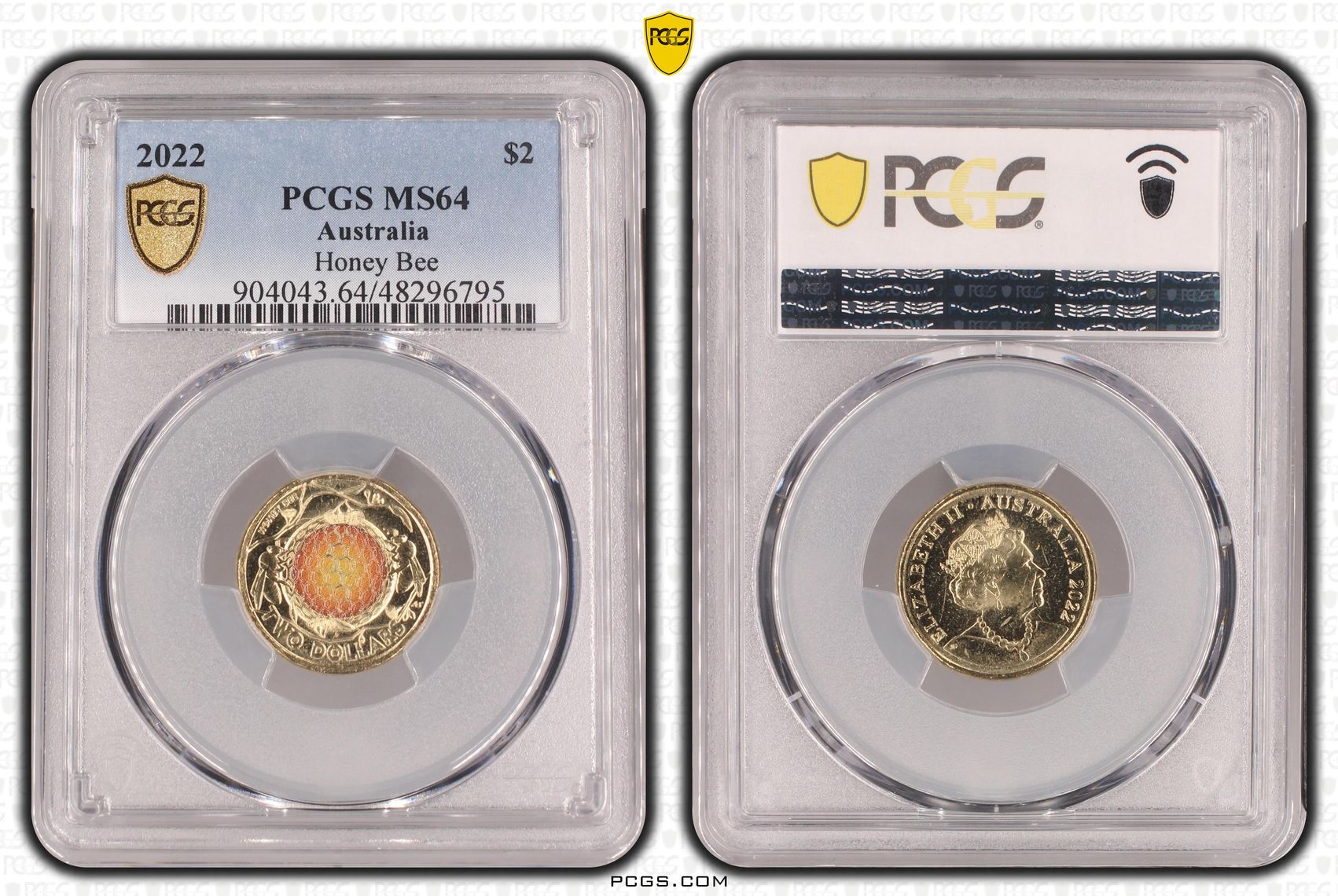Elizabeth II, Honey Bee Colorized, Two Dollar, 2022, PCGS MS64