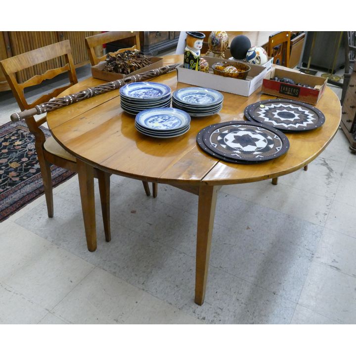 Antique French Country Pine Drop Leaf Dining Table- 29x61x51''