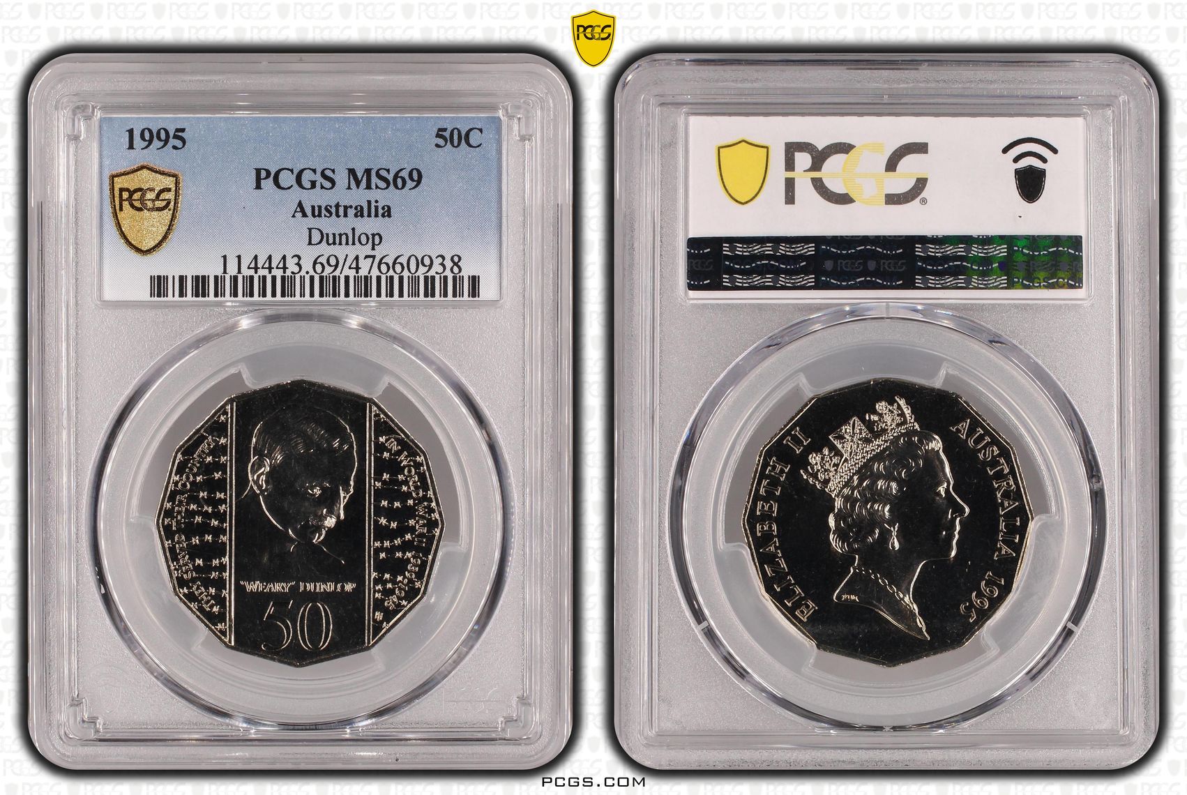 Elizabeth II, Dunlop, Fifty Cent, 1995, PCGS MS69