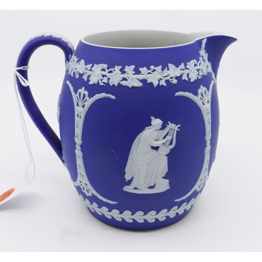 Wedgwood Blue Jasperware Dipped (Orange Juice) Jug- 5.5"