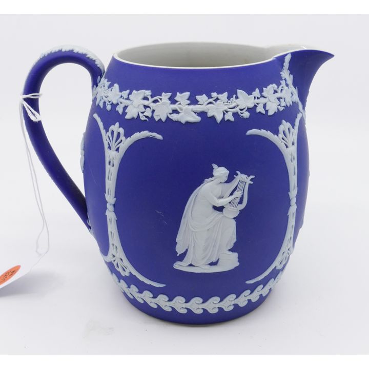 Wedgwood Blue Jasperware Dipped (Orange Juice) Jug- 5.5"