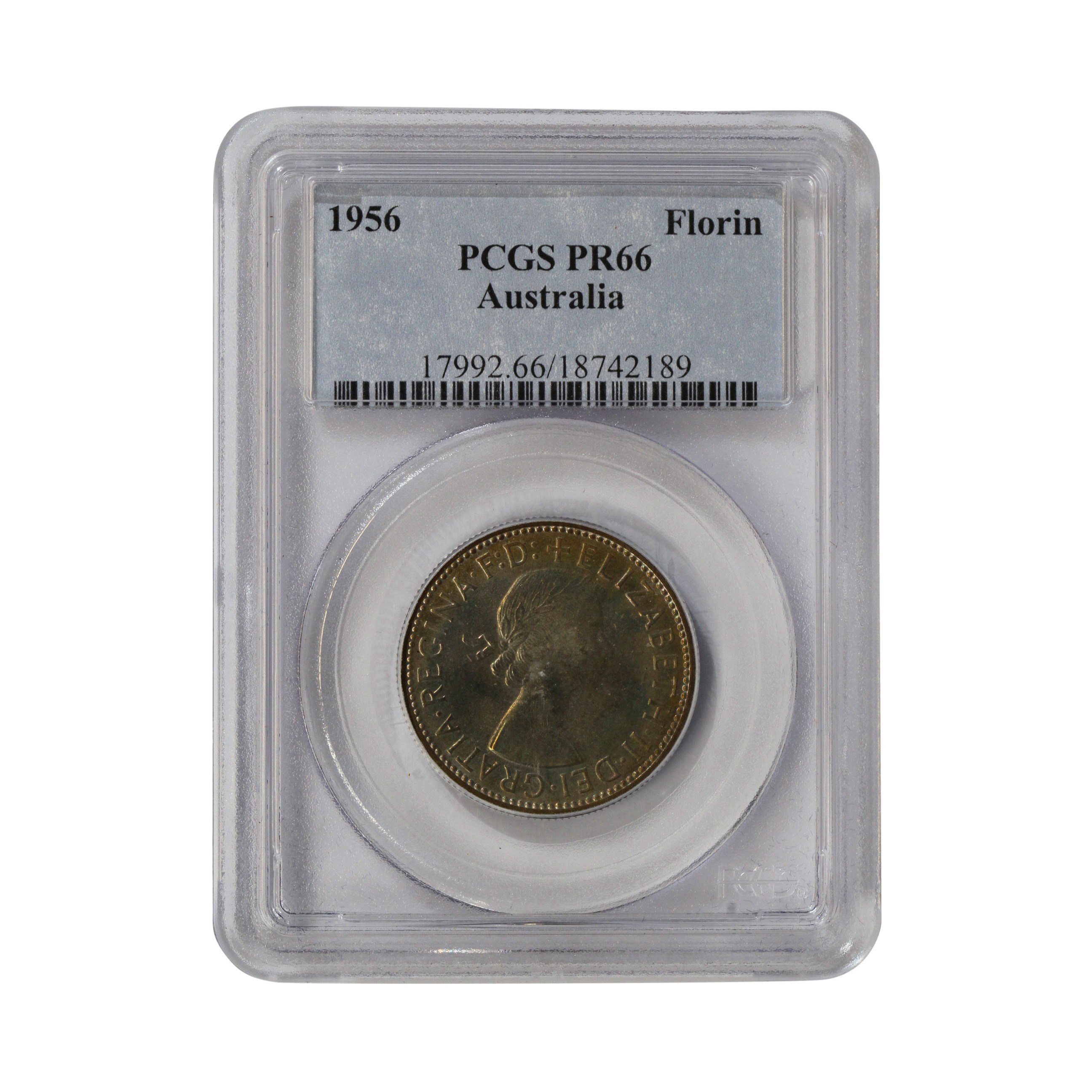 Elizabeth II, Florin, 1956, PR 66