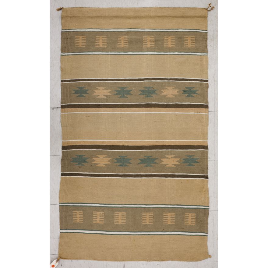 Old Navajo Hanging Banded Rug 3'x5' Approx.