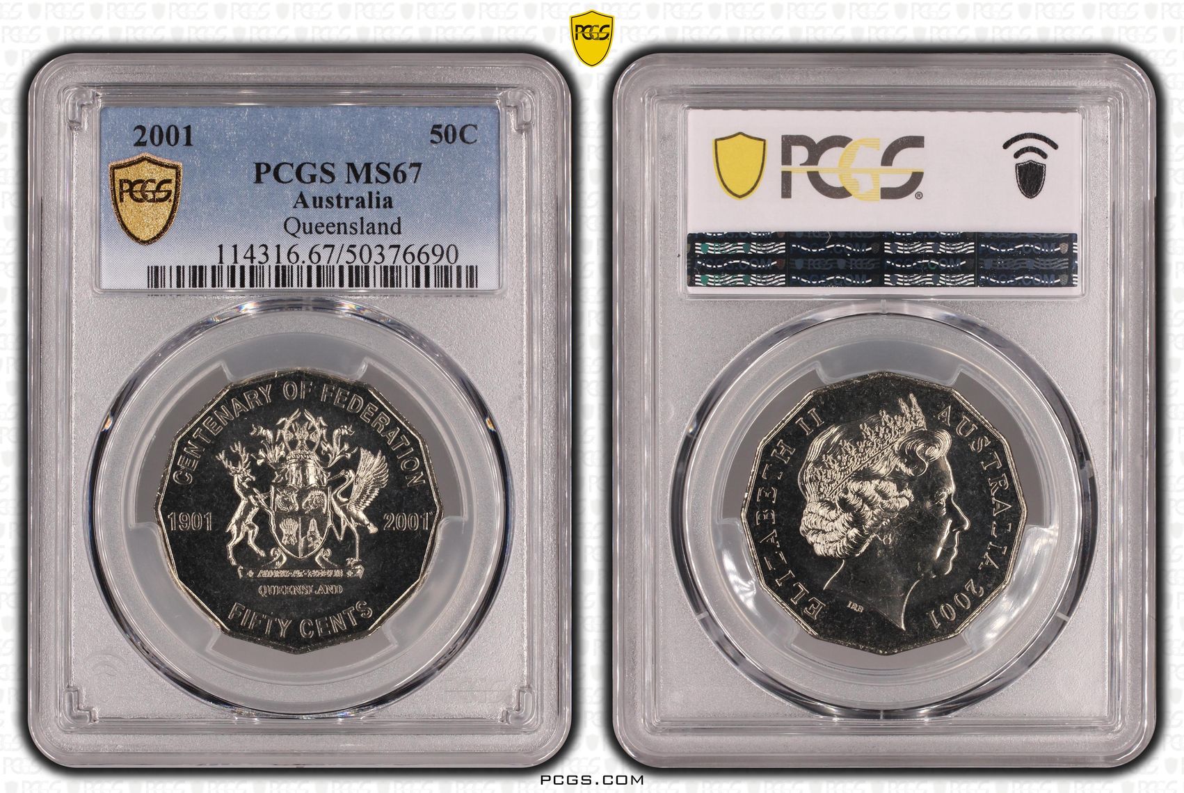 Queensland, Fifty Cent, 2001, PCGS MS67