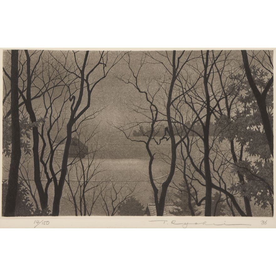 Ryohei Tanaka ''Trees on the Hill'' 1986 Etching