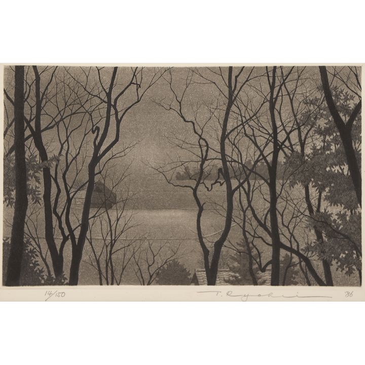 Ryohei Tanaka ''Trees on the Hill'' 1986 Etching