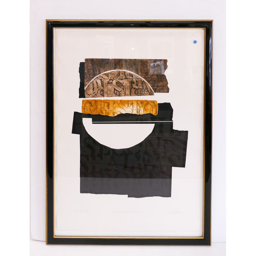 Modern Artist Proof Signed Embossed Serigraph Framed- 46x34''