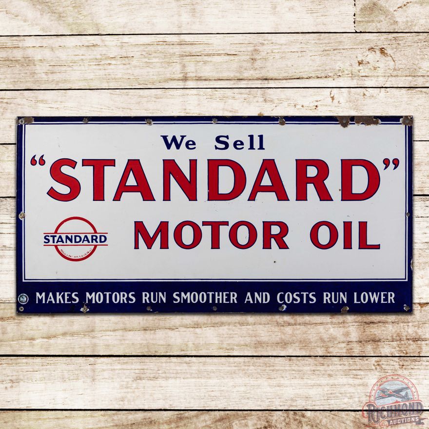We Sell Standard Motor Oil Single Sided Porcelain Sign w/ Logo
