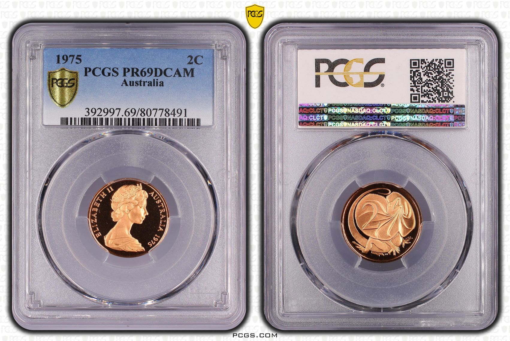 Two Cent, 1975, Pcgs Pr69dcam