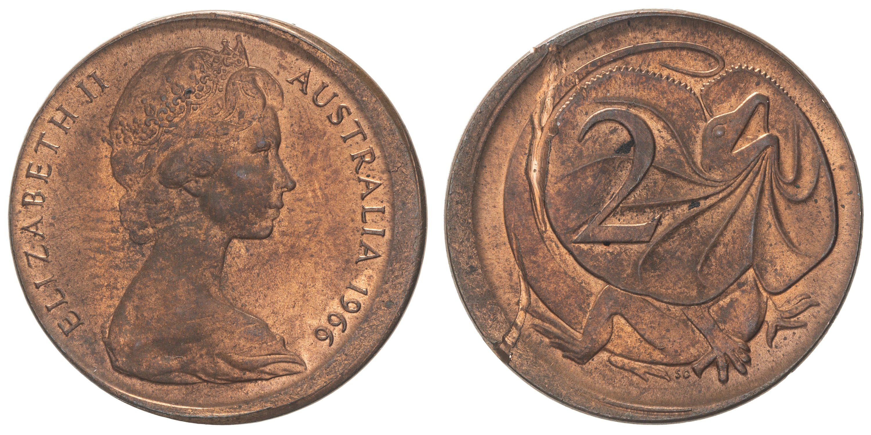 200 · Elizabeth II, Two Cents, 1966,  aEF