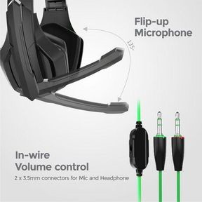 Astrum Wired PC Gaming Headphones with Flip-up Mic - HS130 - only left side working