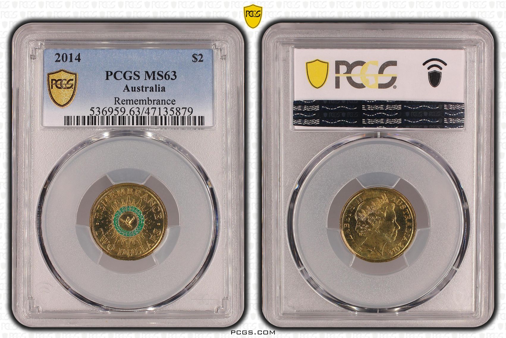 Elizabeth II, Remembrance, Two Dollar, 2014, PCGS MS63