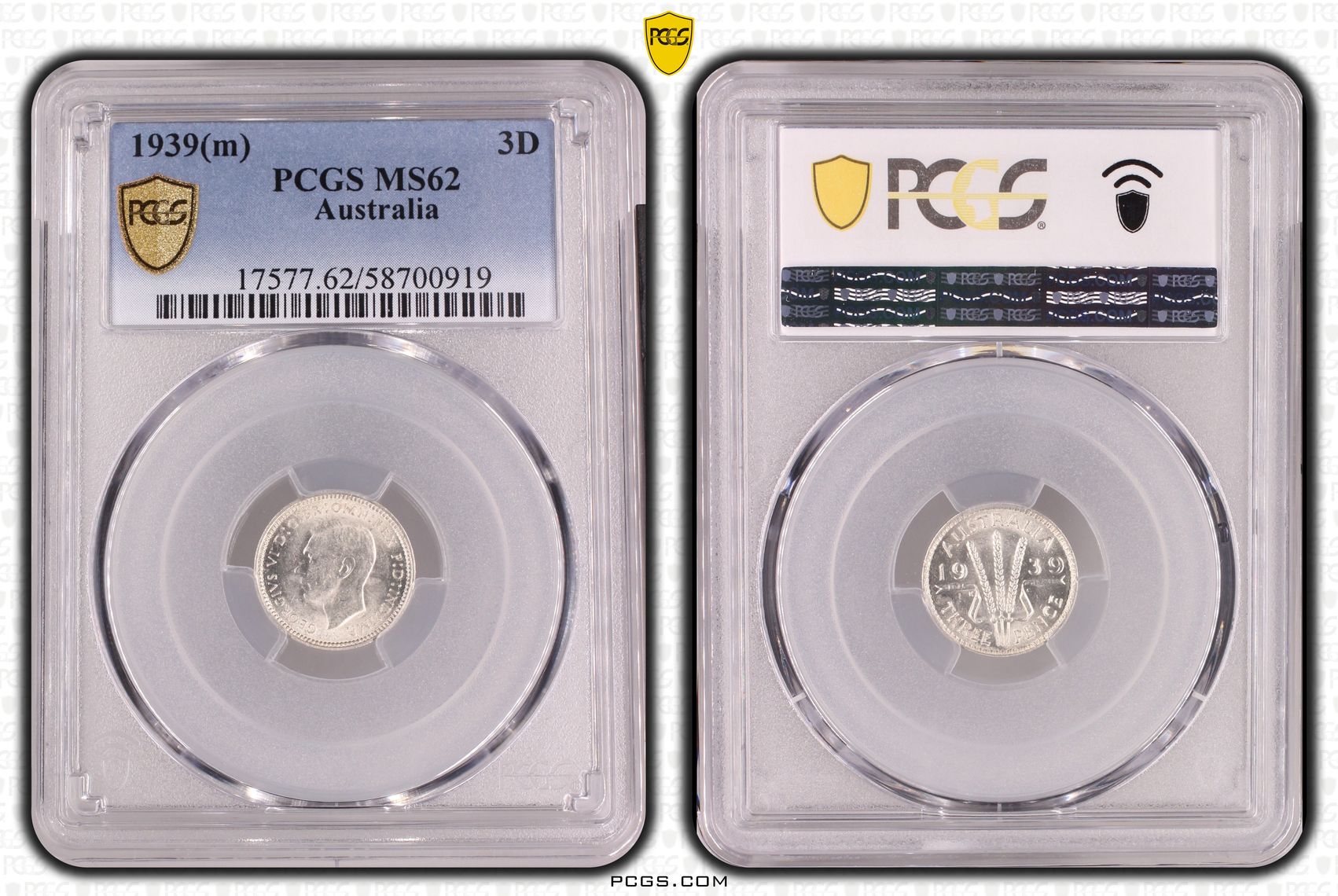 George VI, Threepence, 1939(m), PCGS MS62