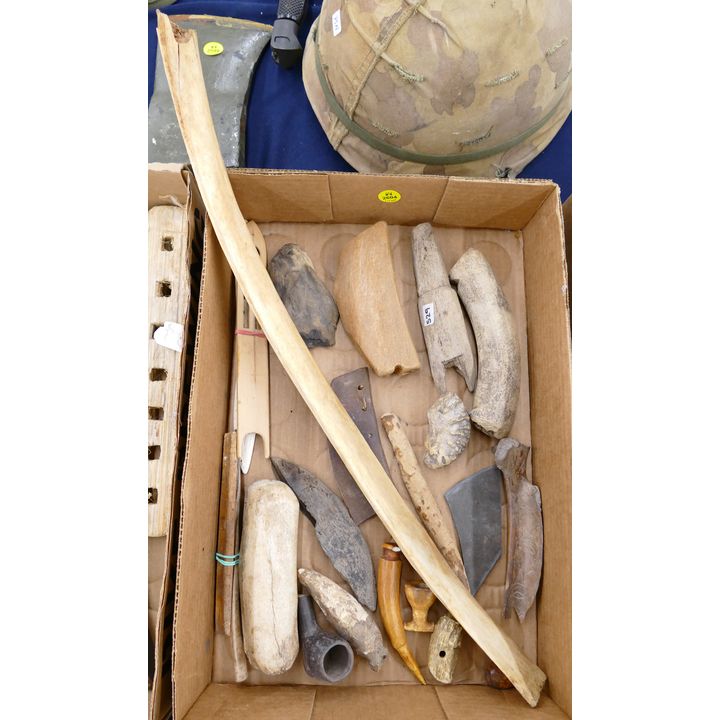 Box Old Alaskan Bone Artifacts