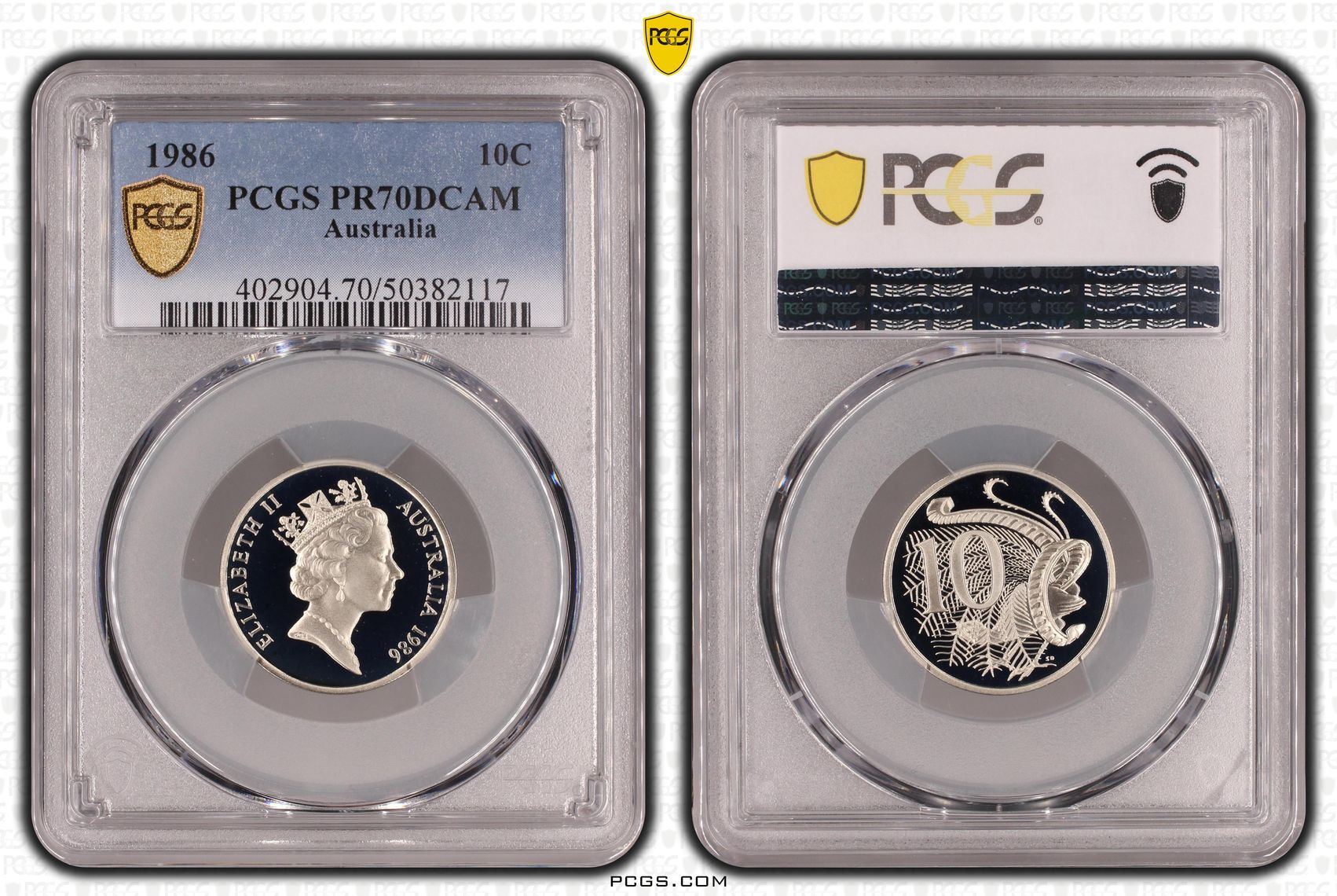 Ten Cent, 1986, Pcgs Pr70dcam