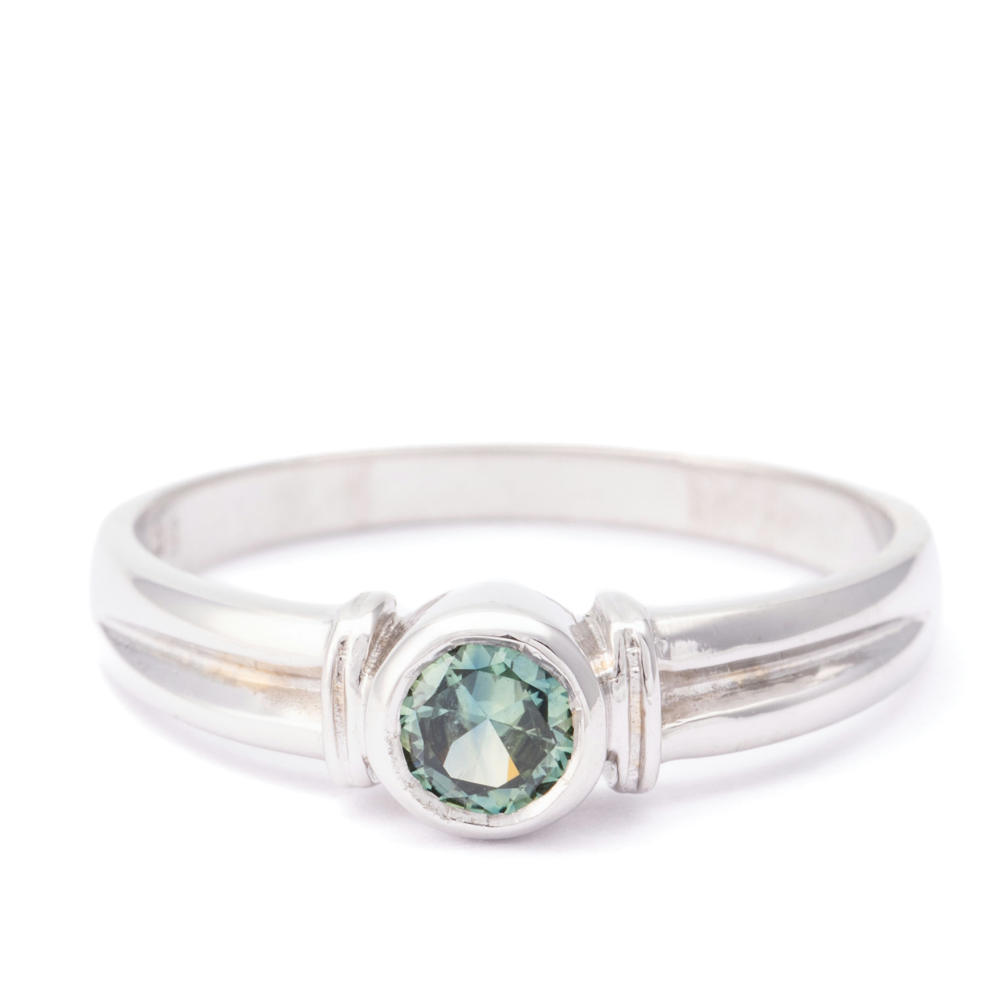 Green Sapphire Ring 9ct Gold,