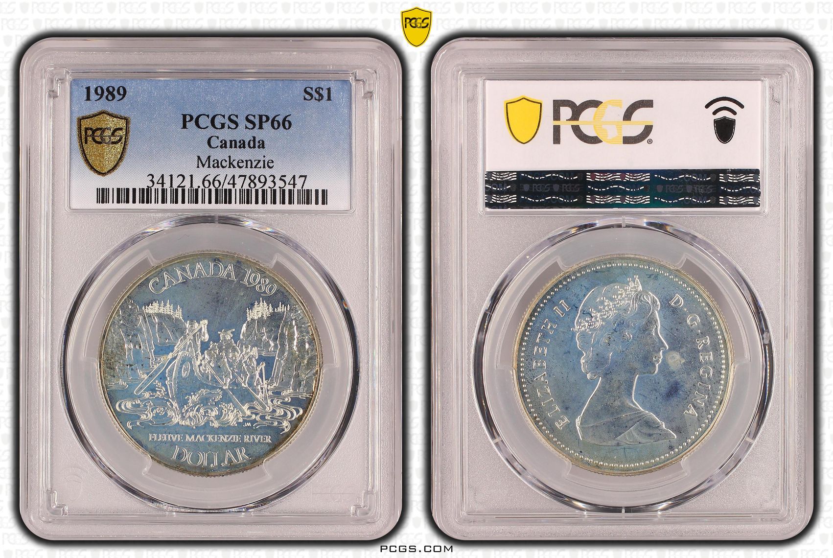 Canada, Mackenzie, One Dollar, 1989, PCGS SP66