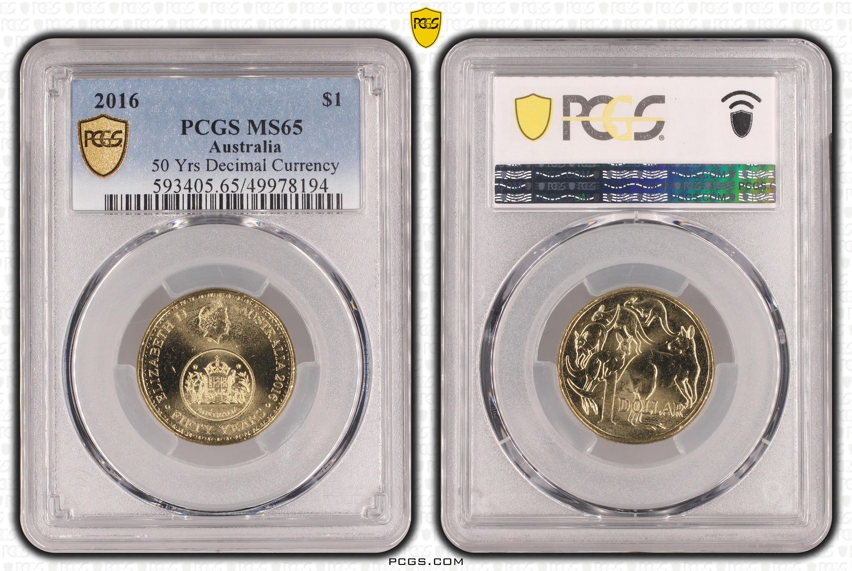 50 Yrs Decimal Currency, One Dollar, 2016, PCGS MS65