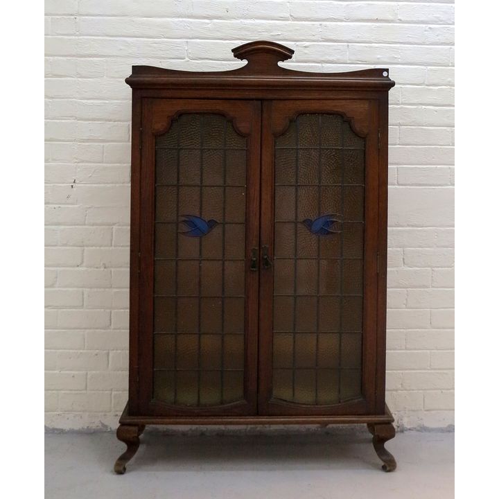 TWO-DOOR LEAD GLASS DISPLAY CABINET
